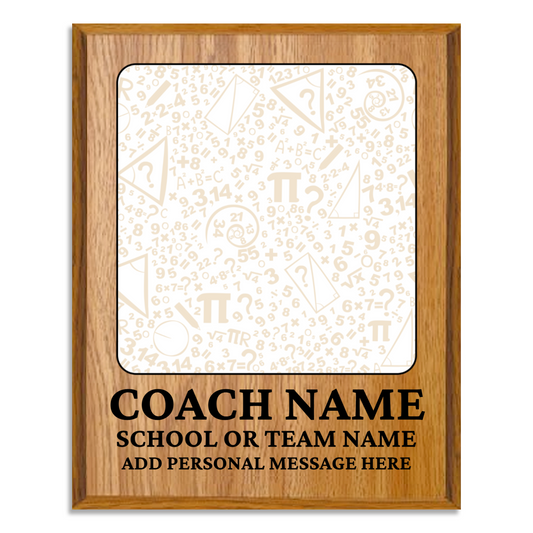 Personalized UV Printed Luxury Award Math 2 12" x 15"