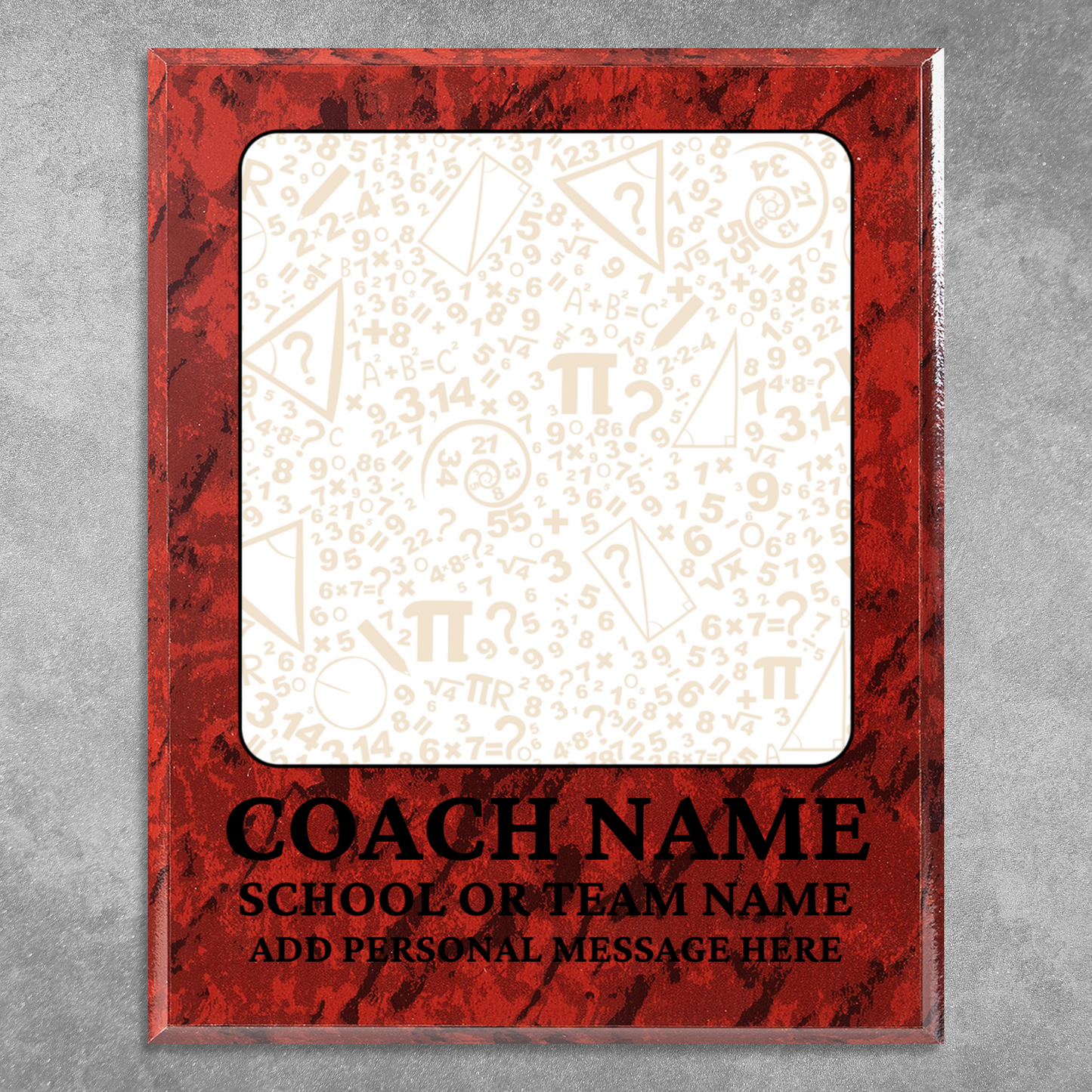 Personalized UV Printed Luxury Award Math 2 12" x 15"