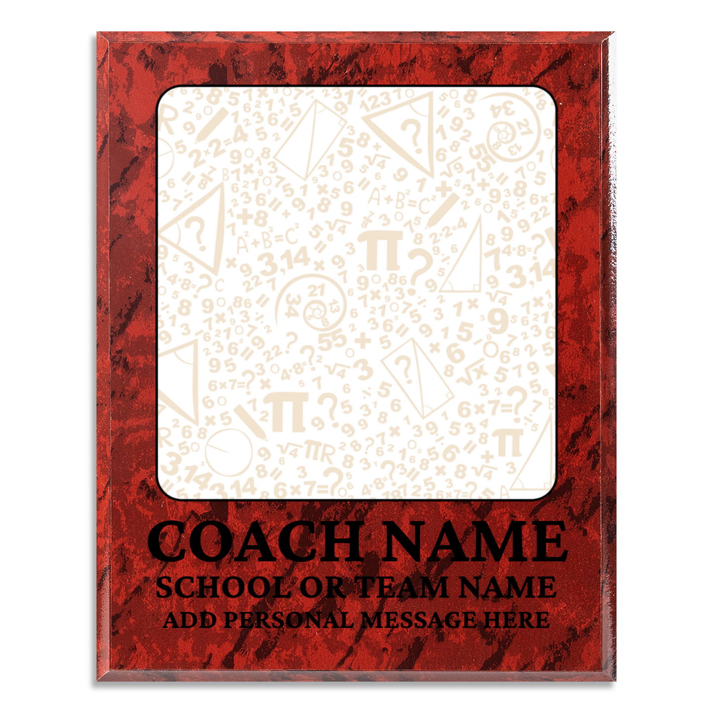 Personalized UV Printed Luxury Award Math 2 12" x 15"