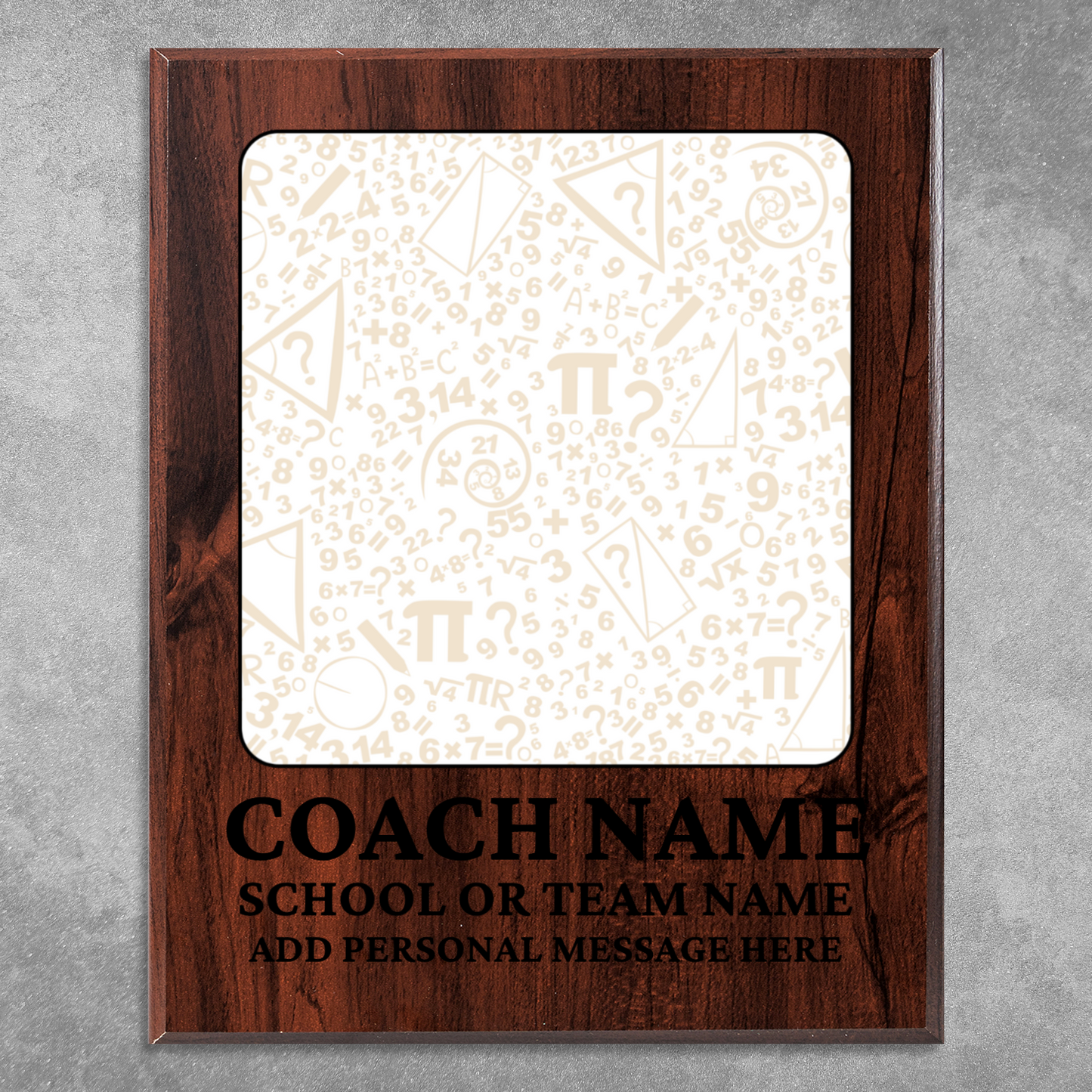 Personalized UV Printed Luxury Award Math 2 12" x 15"
