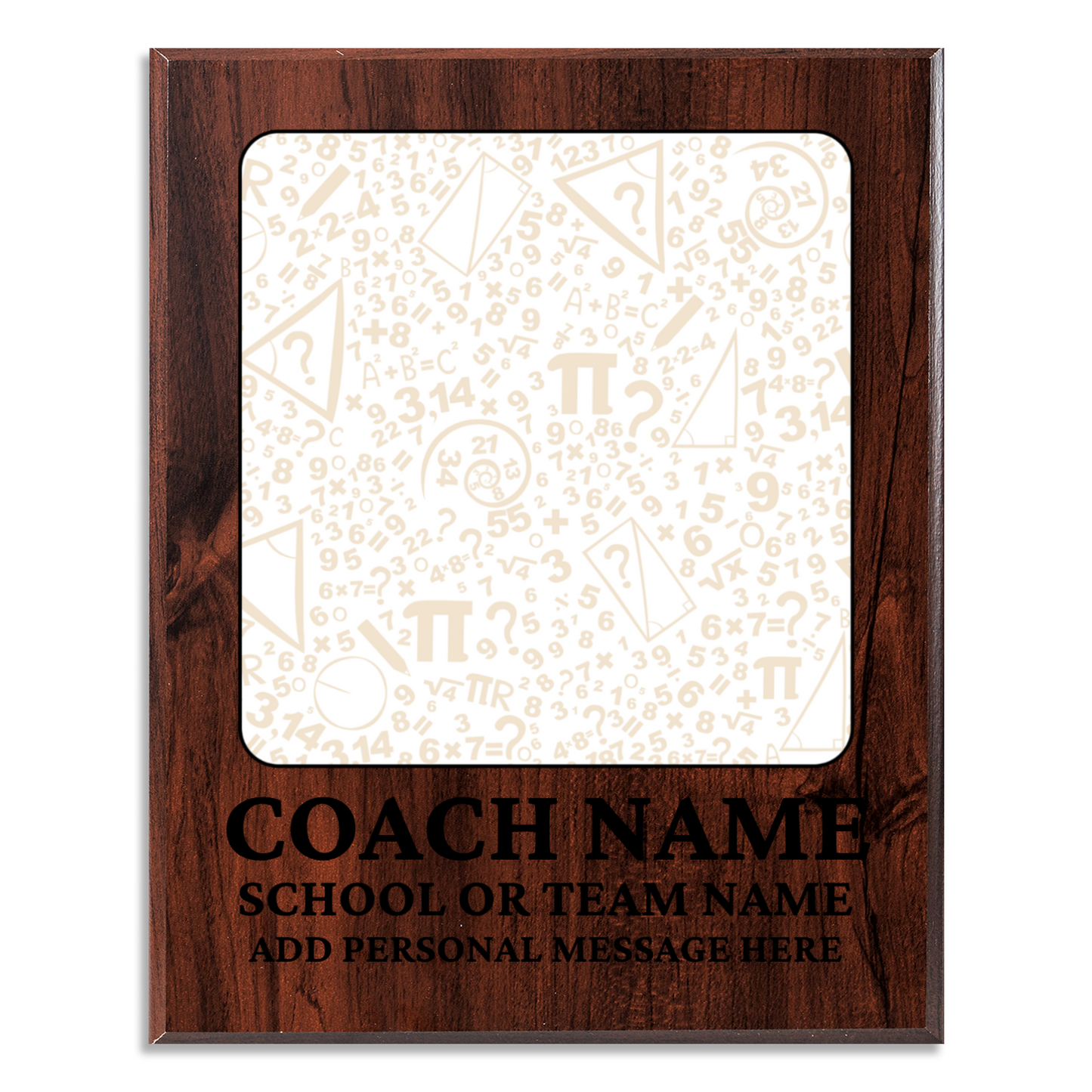 Personalized UV Printed Luxury Award Math 2 12" x 15"