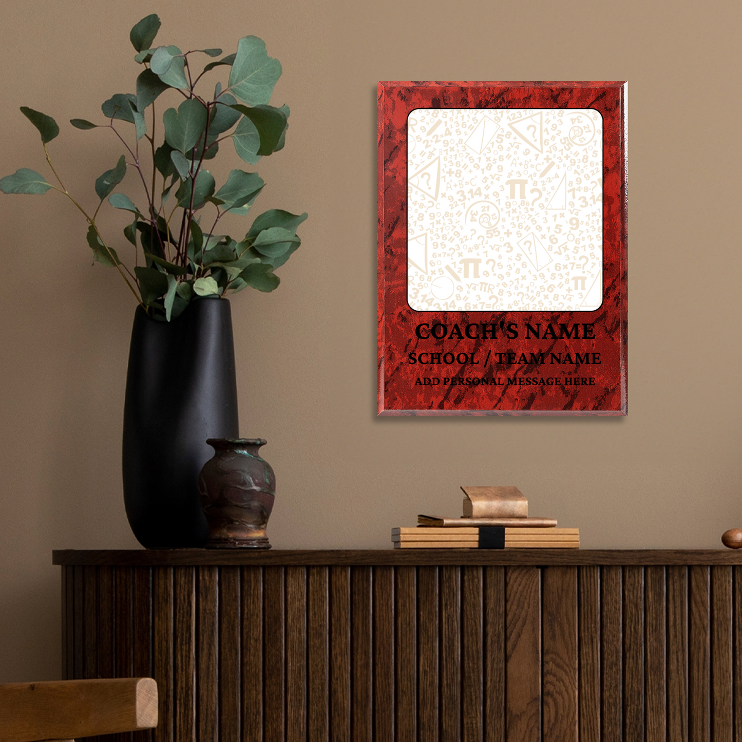 Personalized UV Printed Luxury Award Math 2  9" x 12"