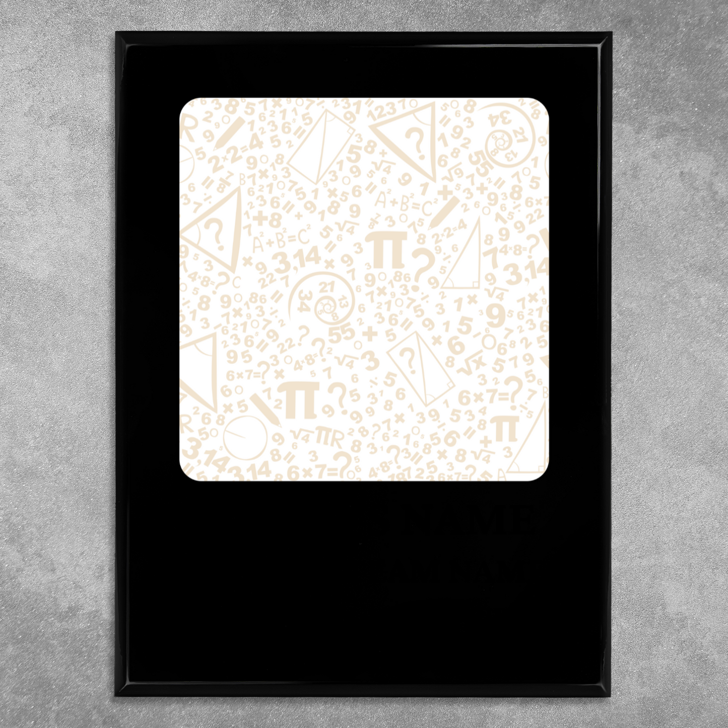 Personalized UV Printed Luxury Award Math 2  9" x 12"