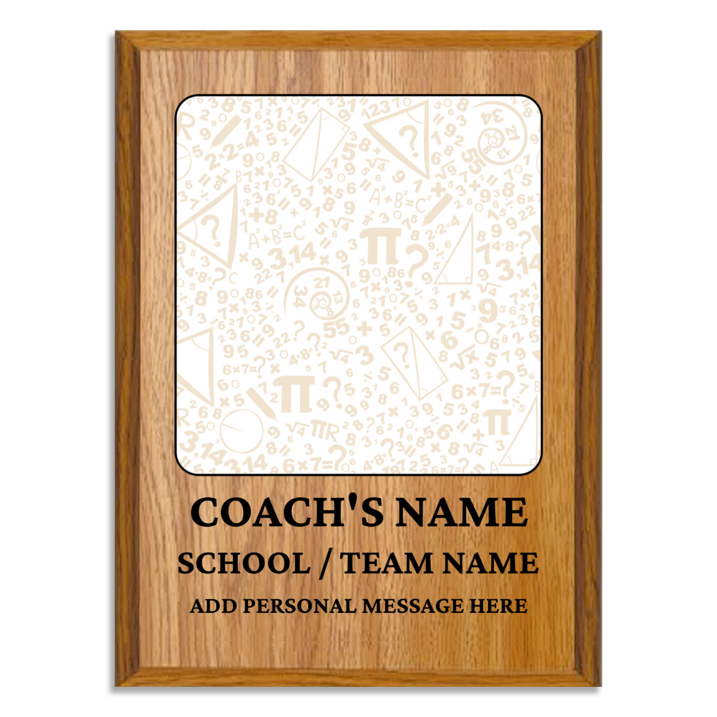 Personalized UV Printed Luxury Award Math 2  9" x 12"