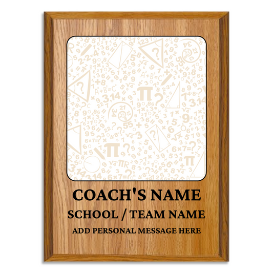 Personalized UV Printed Luxury Award Math 2  9" x 12"