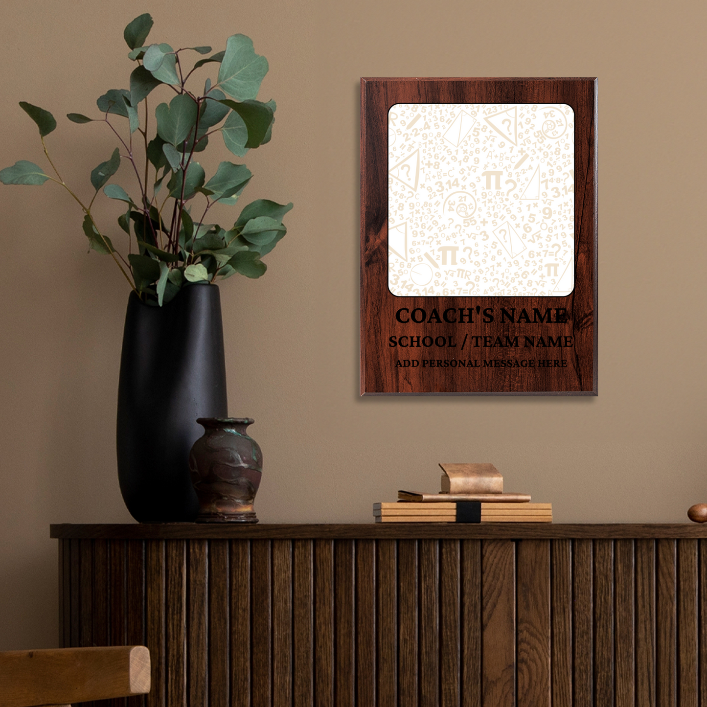 Personalized UV Printed Luxury Award Math 2  9" x 12"