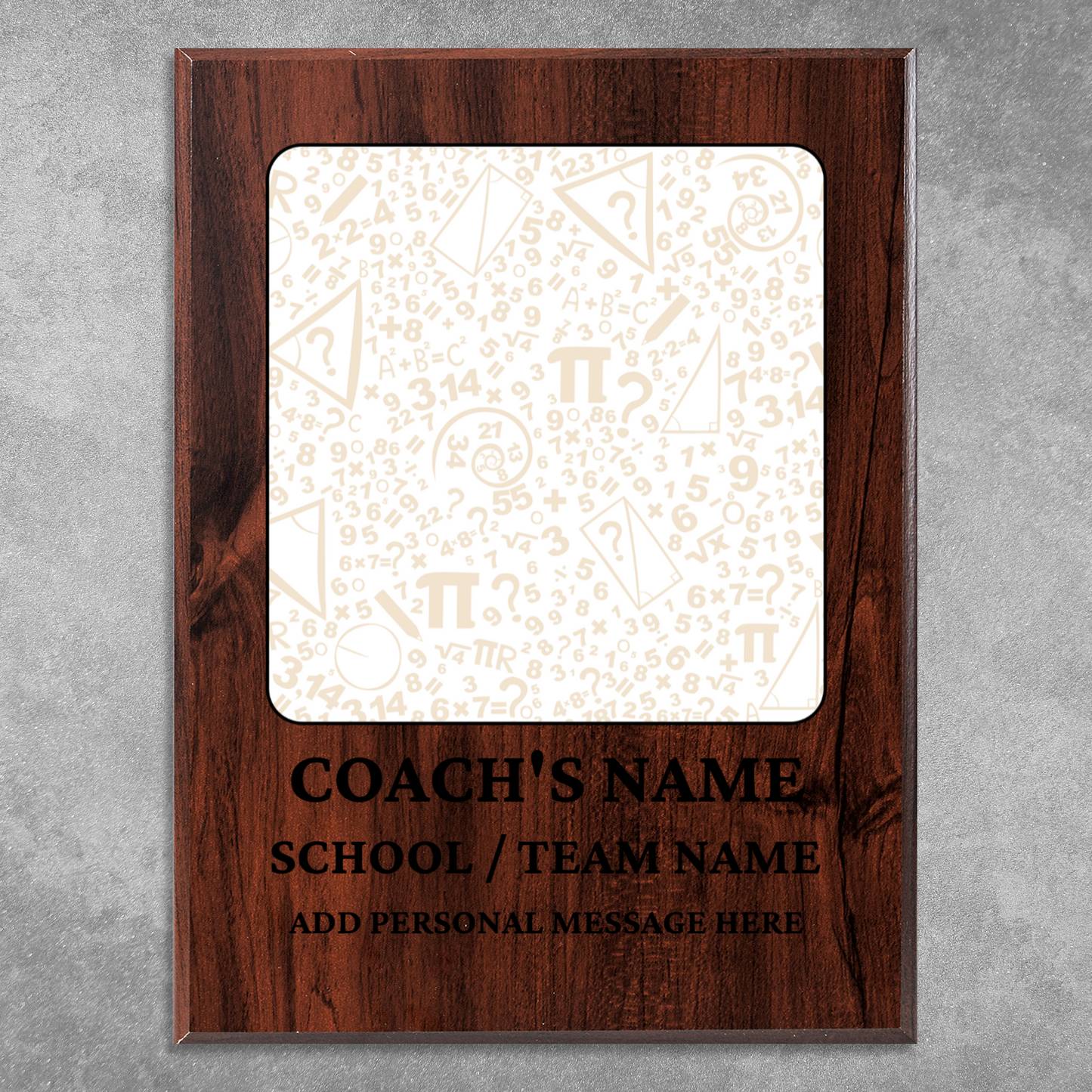Personalized UV Printed Luxury Award Math 2  9" x 12"