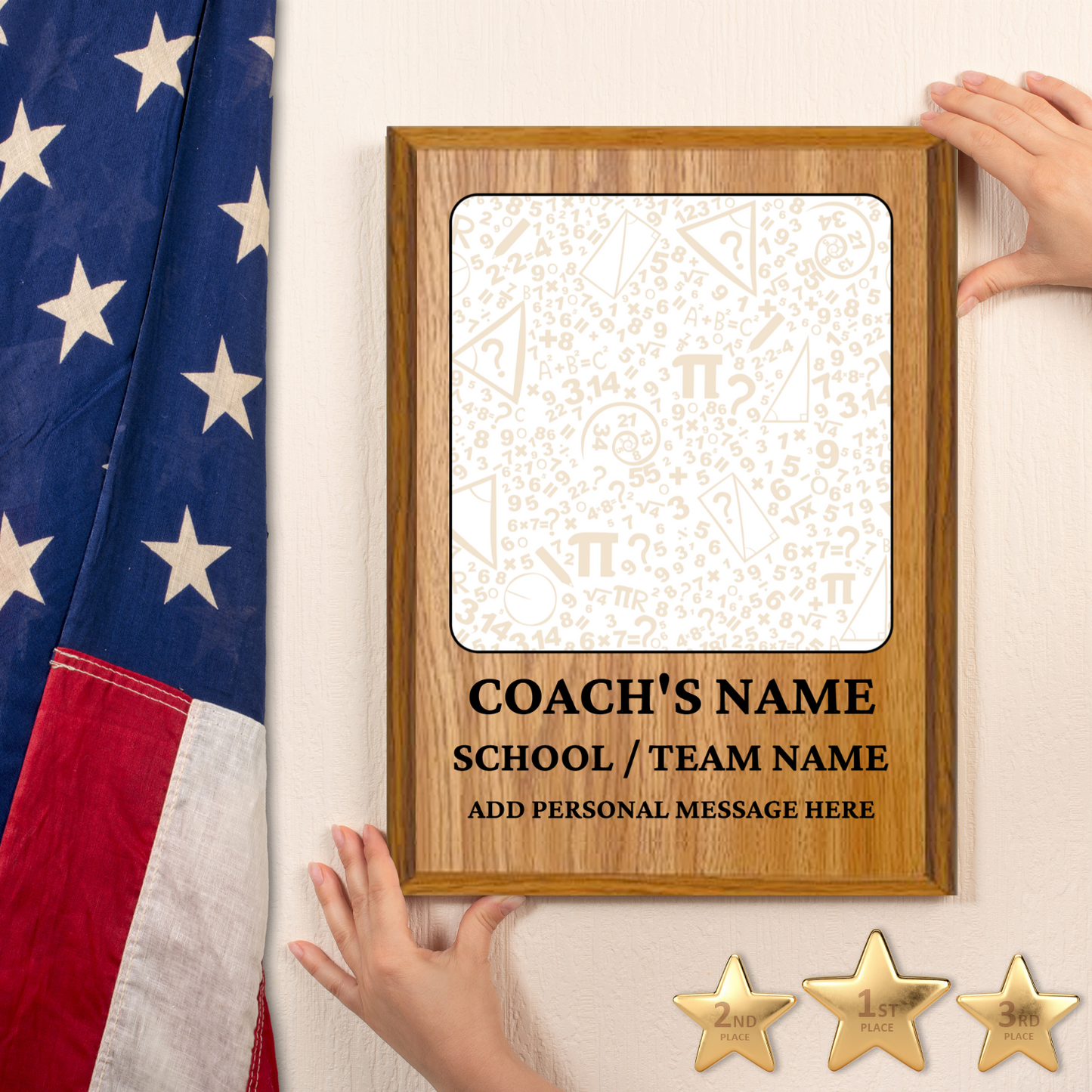 Personalized UV Printed Luxury Award Math 2  9" x 12"
