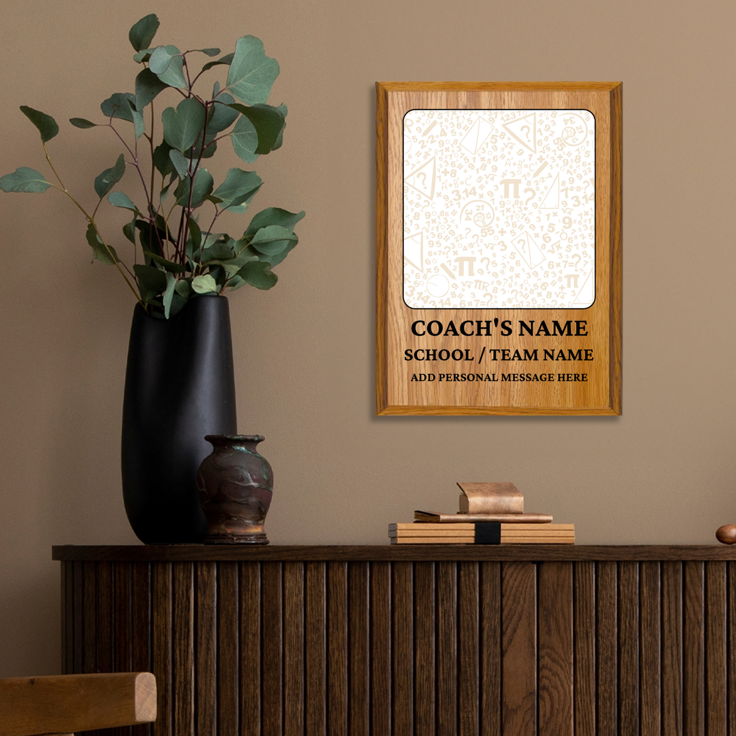 Personalized UV Printed Luxury Award Math 2  9" x 12"