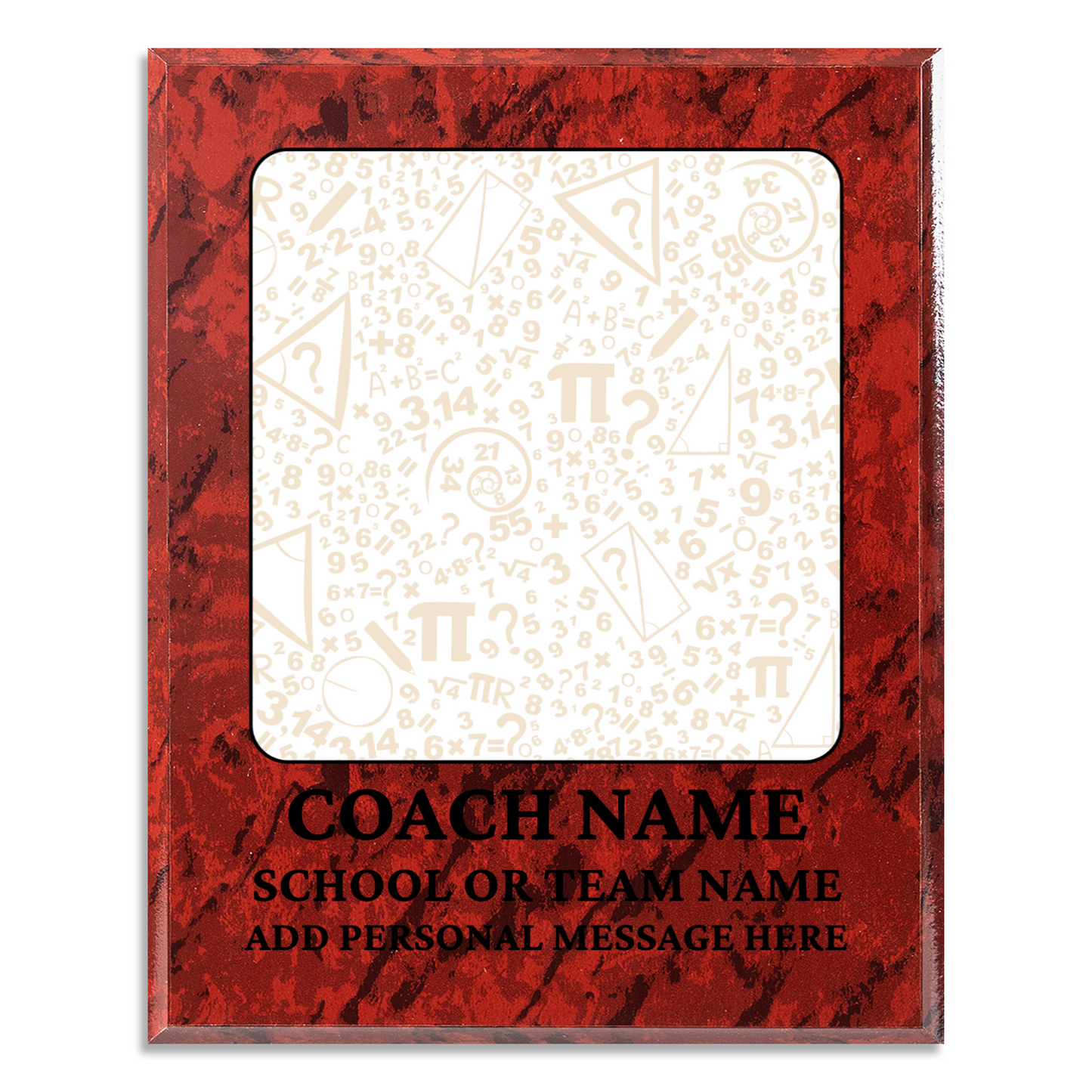 Personalized UV Printed Luxury Award Math 2 10.5" x 13"