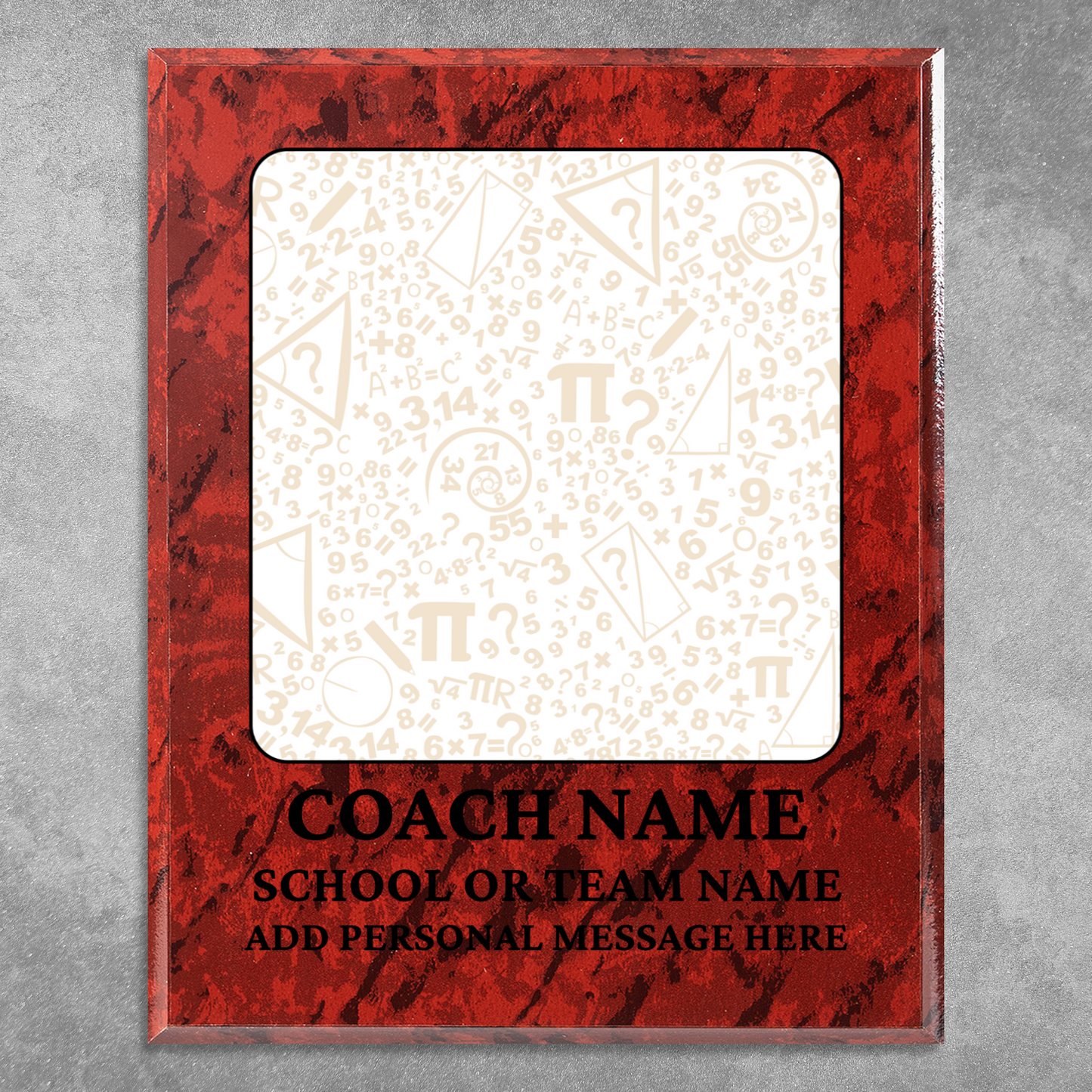 Personalized UV Printed Luxury Award Math 2 10.5" x 13"