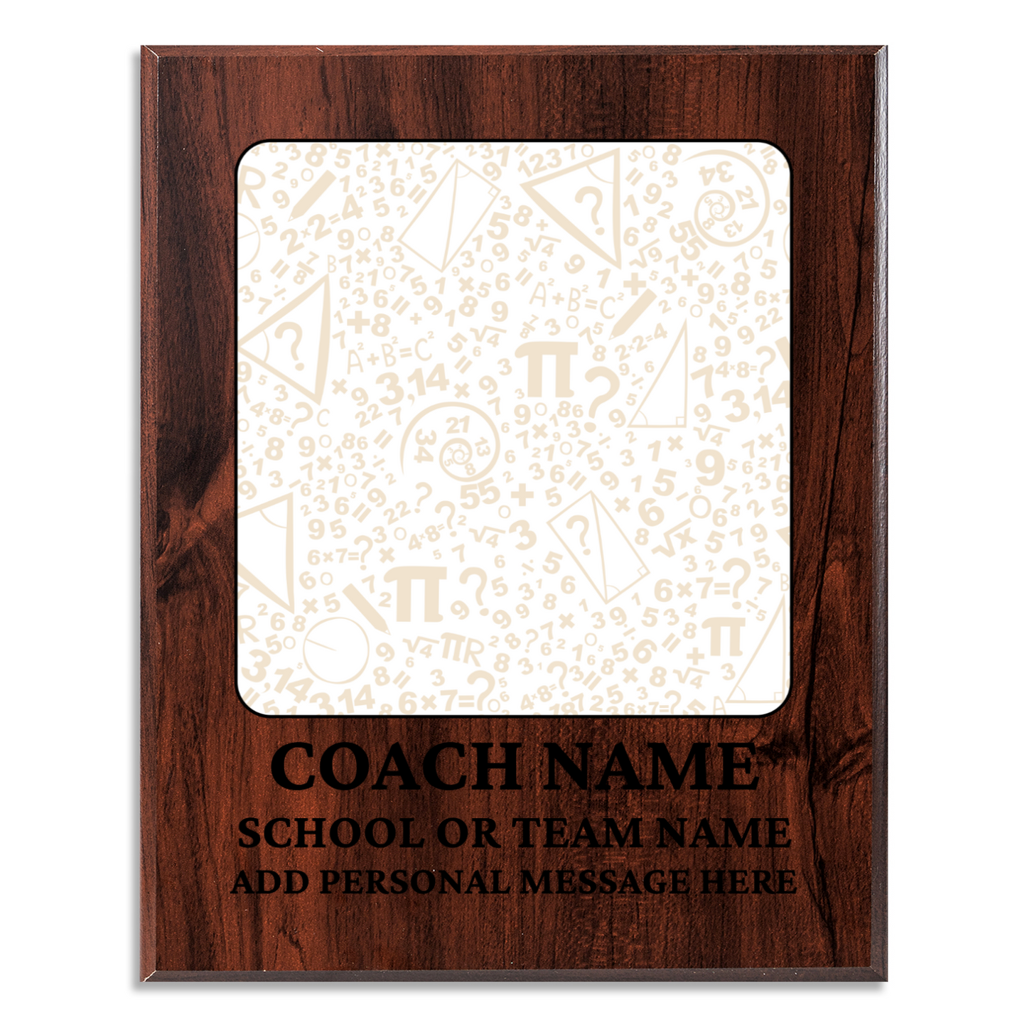 Personalized UV Printed Luxury Award Math 2 10.5" x 13"