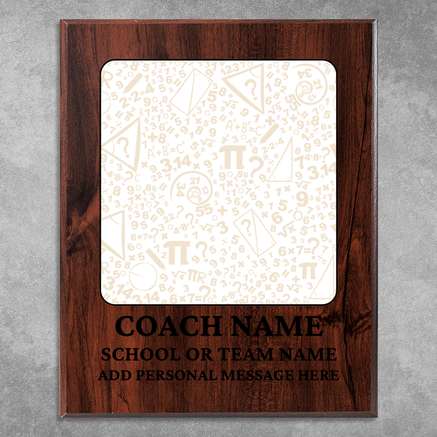 Personalized UV Printed Luxury Award Math 2 10.5" x 13"
