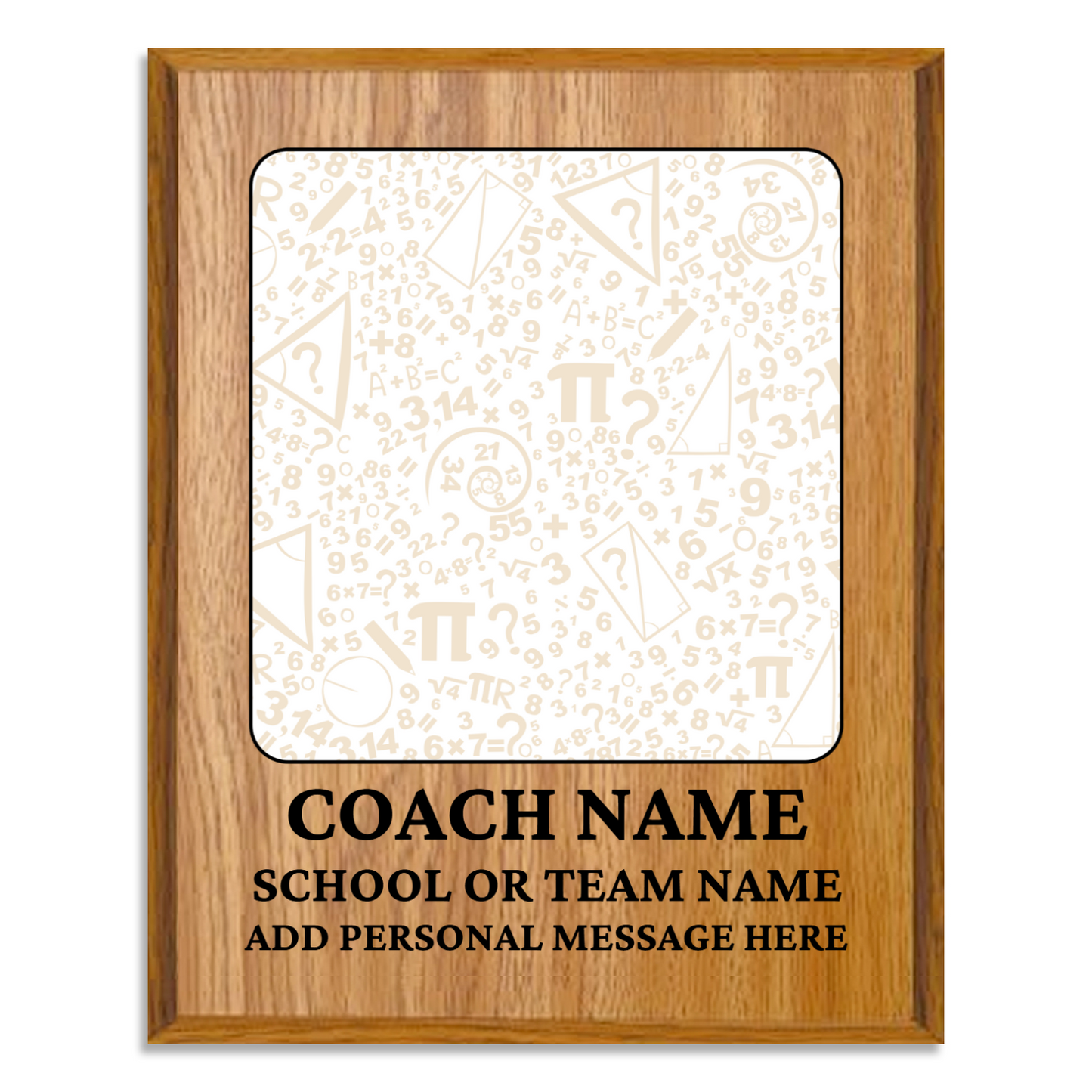 Personalized UV Printed Luxury Award Math 2 10.5" x 13"