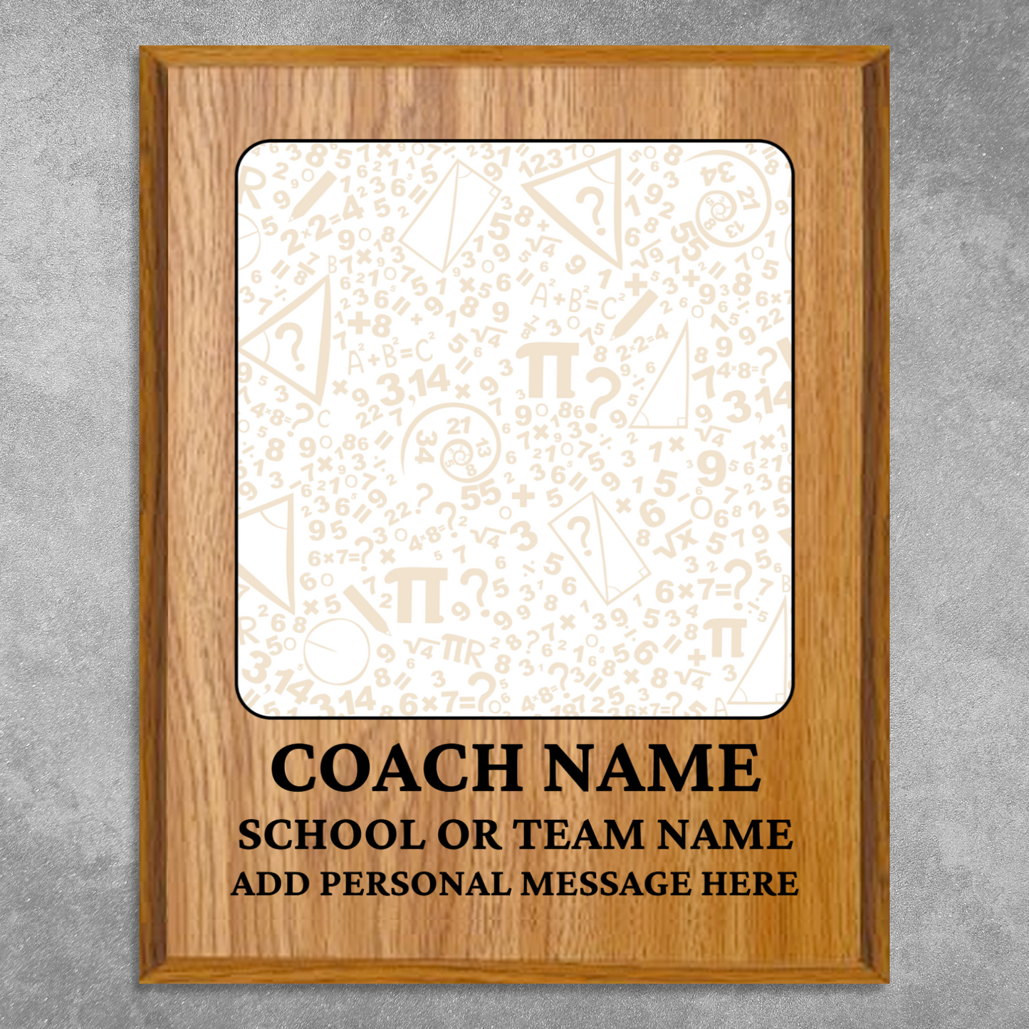 Personalized UV Printed Luxury Award Math 2 10.5" x 13"