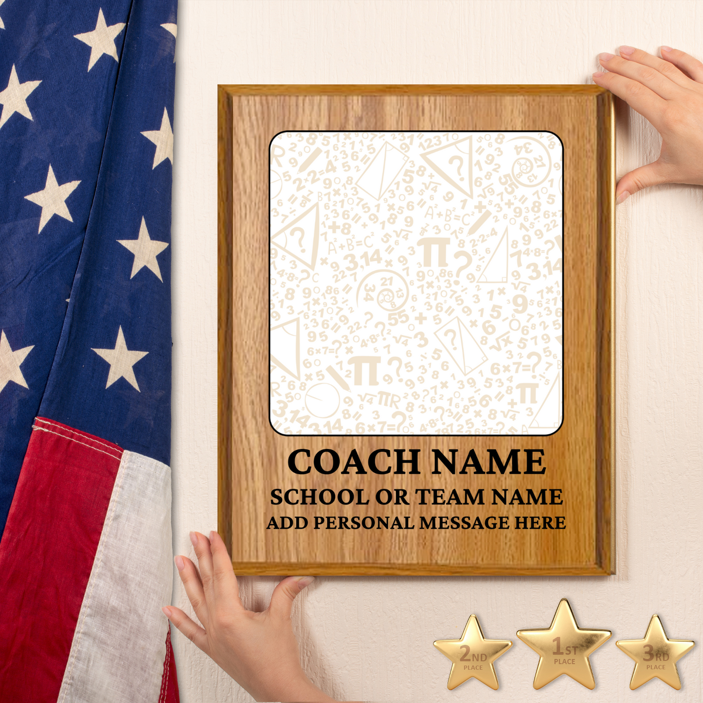 Personalized UV Printed Luxury Award Math 2 10.5" x 13"