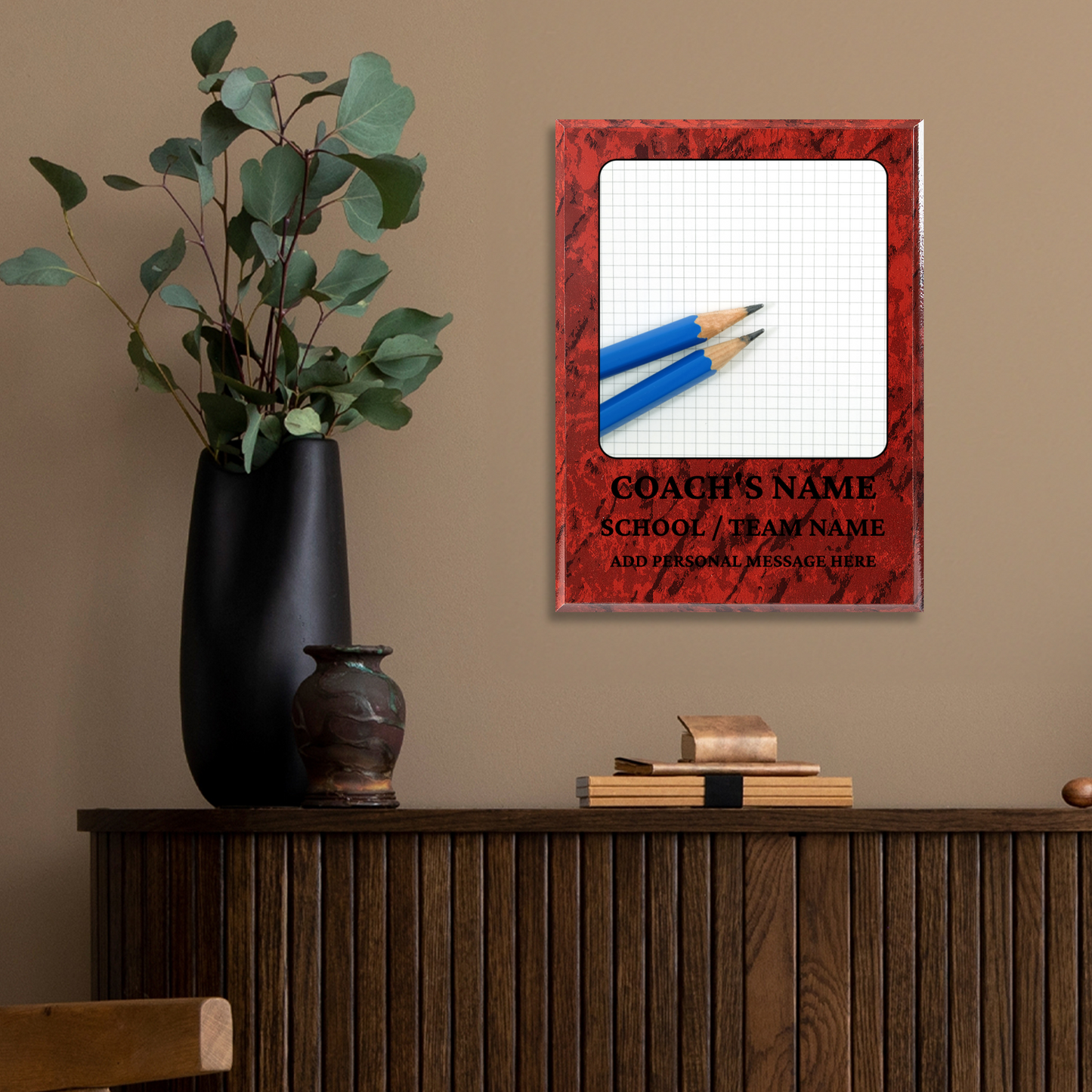 Personalized UV Printed Luxury Award Math 3  9" x 12"
