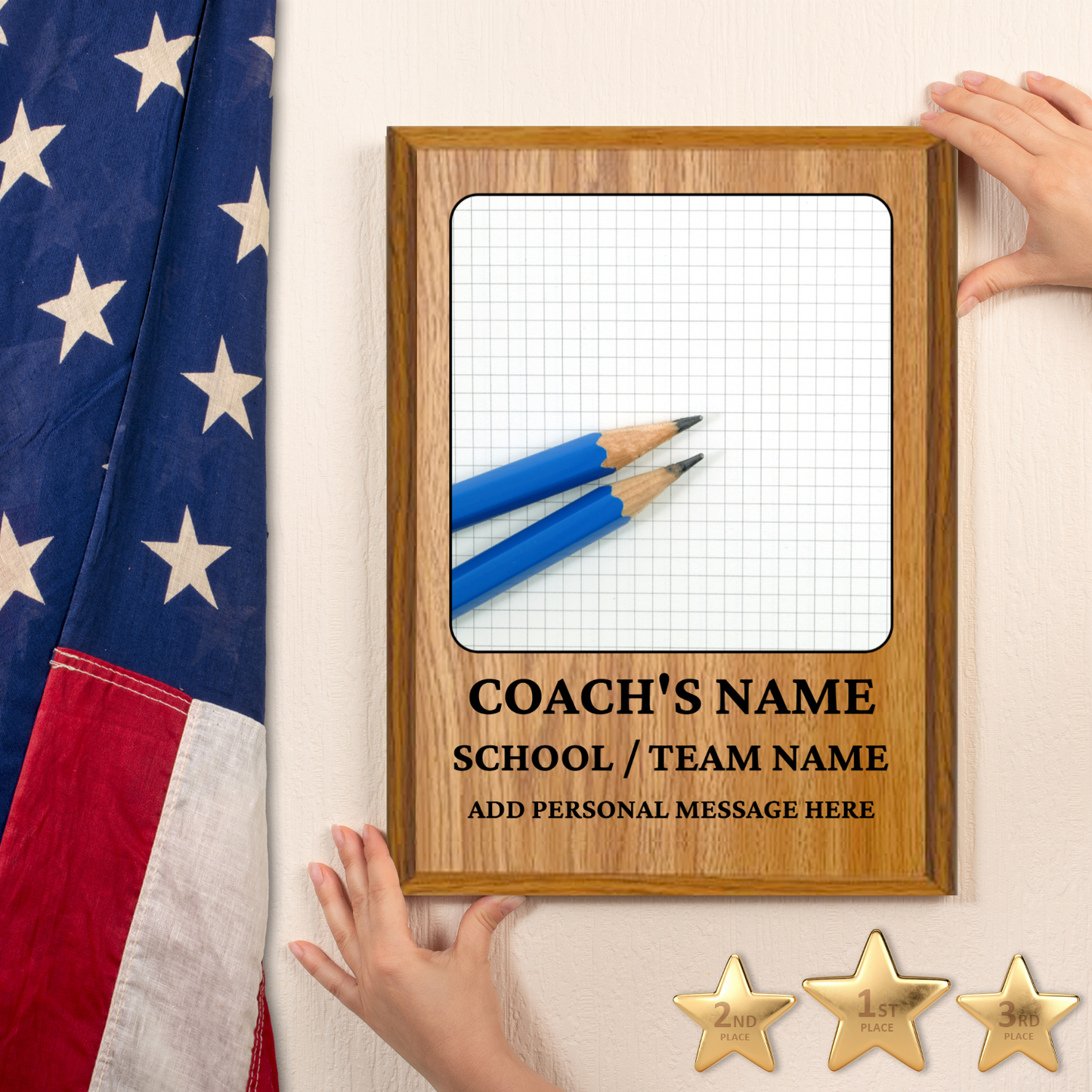 Personalized UV Printed Luxury Award Math 3  9" x 12"
