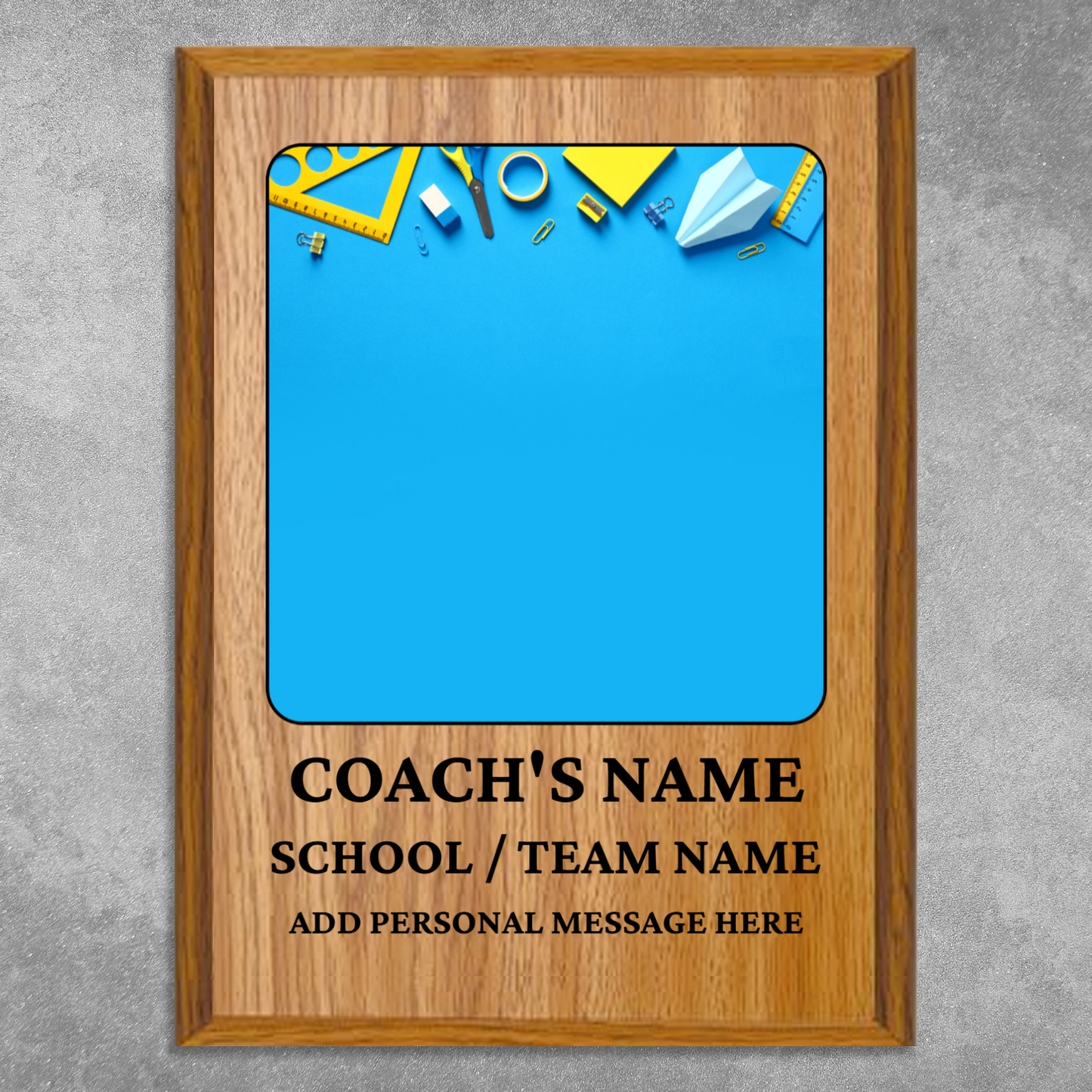 Personalized UV Printed Luxury Award Teacher 1  9" x 12"